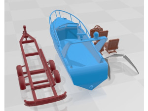 Pleasure Fishing Boat Printable 3D Print Model