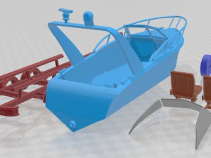 Pleasure Fishing Boat Printable 3D Print Model