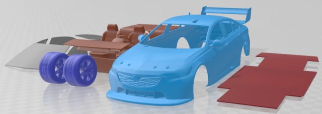 Holden Commodore ZB Supercars V8 2017 Printable Car 3D 프린트 모델 .c4d .max .obj .3ds .fbx .stl .blend 