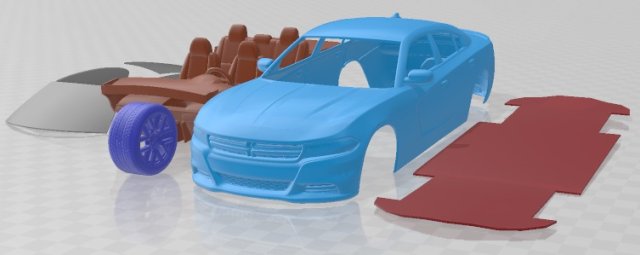 Dodge Charger 2015 Printable Car 3D प्रिंट मॉडल .c4d .max .obj .3ds .fbx .stl .blend 