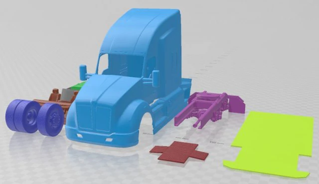 Kenworth T680 2015 Printable Truck 3D Print Model .c4d .max .obj .3ds .fbx .stl .blend 