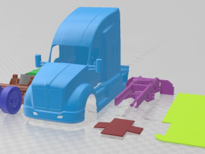 Kenworth T680 2015 Printable Truck Modelo de Impressão 3D