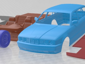 5 Series E34 Touring 1991 Printable Car 3D Print Model