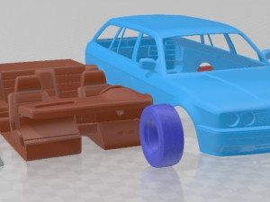 5 Series E34 Touring 1991 Printable Car 3D Принт Модель