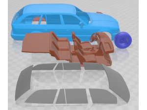 5 Series E34 Touring 1991 Printable Car 3D Print Model