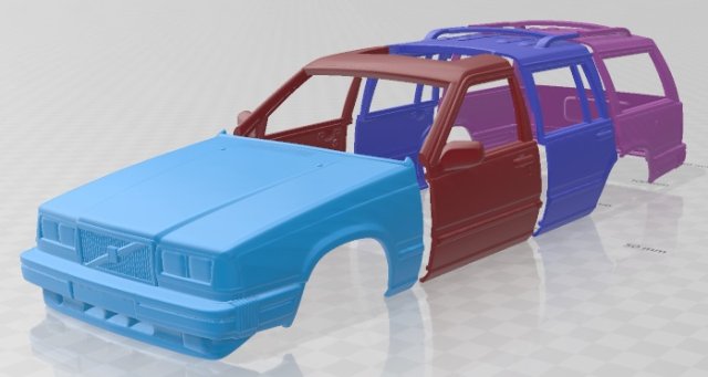 Volvo 745 kombi US 1985 Printable Body Car 3D-Druckmodell .c4d .max .obj .3ds .fbx .stl .blend 