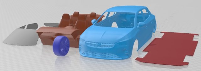 Opel Corsa E 2020 Printable Car 3D प्रिंट मॉडल .c4d .max .obj .3ds .fbx .stl .blend 