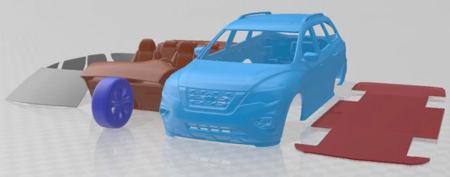 Nissan Pathfinder 2019 Printable Car 3D Print Model .c4d .max .obj .3ds .fbx .stl .blend 