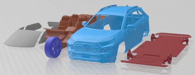 Toyota Rav4 Trd 2020 Printable Car 3D Print Model .c4d .max .obj .3ds .fbx .stl .blend 