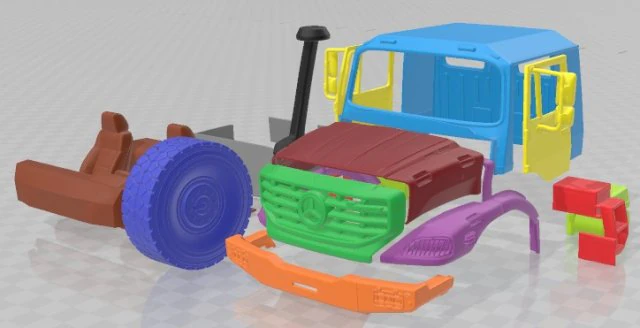 Mercedes Benz Zetros 2733 Printable Cabin Truck 3D Print Model .c4d .max .obj .3ds .fbx .stl .blend 