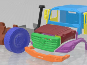 Caminh&atilde;o com cabine para impress&atilde;o Mercedes Benz Zetros 2733 Modelo de Impressão 3D