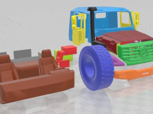 Mercedes Benz Zetros 2733 Printable Cabin Truck 3D Print Model