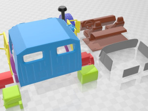 Mercedes Benz Zetros 2733 Printable Cabin Truck Model do druku 3D