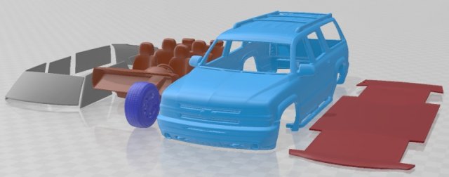 Chevrolet Suburban T 2005 Printable Car 3D Print Model .c4d .max .obj .3ds .fbx .stl .blend 