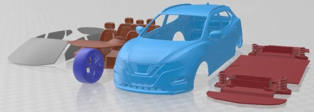 Coche Imprimible Nissan Qashqai 2018 Modelo de impresión 3D .c4d .max .obj .3ds .fbx .stl .blend 