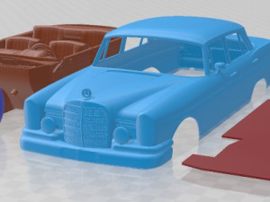 Mercedes Benz 300SE W112 1963 Printable Car 3Dプリントモデル