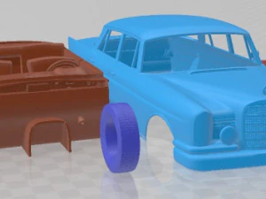 Mercedes Benz 300SE W112 1963 Printable Car 3D Print Model