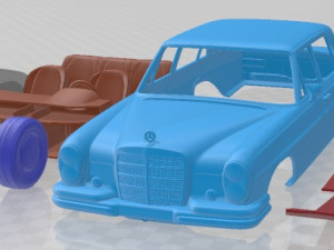 Mercedes Benz 280 W108 SEL 1972 Printable Car Modelo de impresión 3D