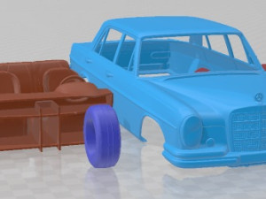 Mercedes Benz 280 W108 SEL 1972 Printable Car 3Dプリントモデル