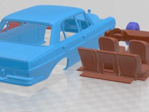 Mercedes Benz 280 W108 SEL 1972 Printable Car 3Dプリントモデル