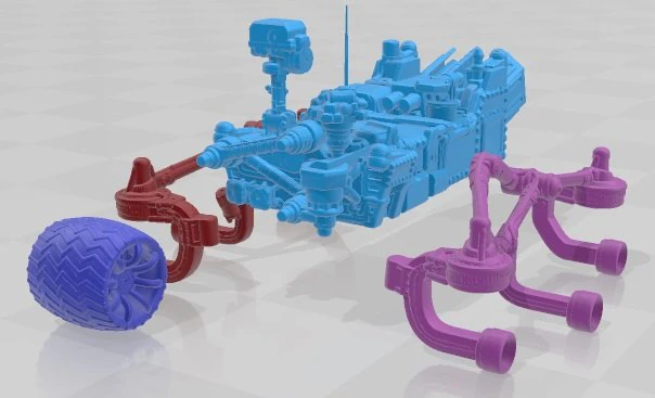 Curiosity Rover Mars 2014 Printable 3D Print Model .c4d .max .obj .3ds .fbx .stl .blend