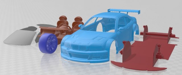 M3 GTR Black Edition Printable Car Modelo de Impressão 3D .c4d .max .obj .3ds .fbx .stl .blend 