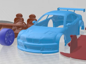 Voiture imprimable M3 GTR Black Edition Modèles 3D en vedette