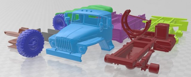 Ural 4320 Tarpaulin Body 1980 Printable Truck Modèles 3D en vedette .c4d .max .obj .3ds .fbx .stl .blend 