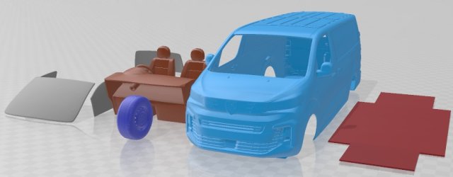 Peugeot Expert Van L3 2024 Printable Modello di stampa 3D .c4d .max .obj .3ds .fbx .stl .blend 