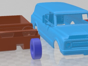 Chevrolet Suburban 1969 Panel Truck Printable Car 3Dプリントモデル