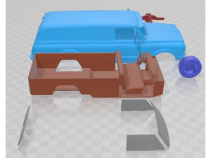 Chevrolet Suburban 1969 Panel Truck Printable Car 3D Print Model