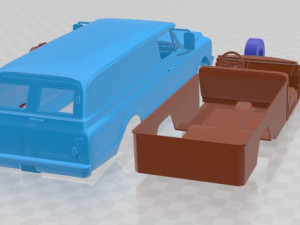 Chevrolet Suburban 1969 Panel Truck Printable Car 3Dプリントモデル