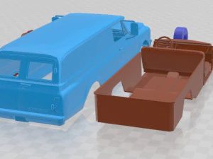 Chevrolet Suburban 1969 Panel Truck Printable Car 3D Print Model