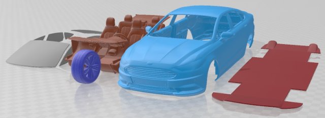 Fusion Titanium 2017 Printable Car 3D Принт Модель .c4d .max .obj .3ds .fbx .stl .blend 