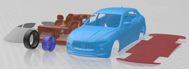 Maserati Levante 2017 Printable Car 3D Print Model .c4d .max .obj .3ds .fbx .stl .blend 