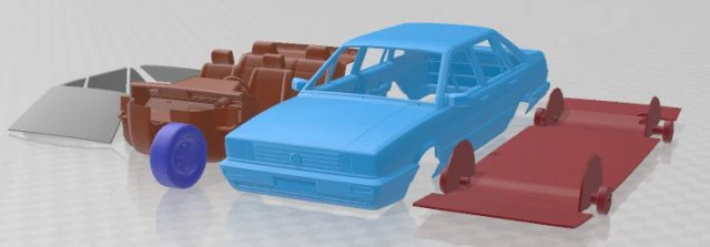 Volkswagen Santana 1985 Printable Car 3D Print Model .c4d .max .obj .3ds .fbx .stl .blend 