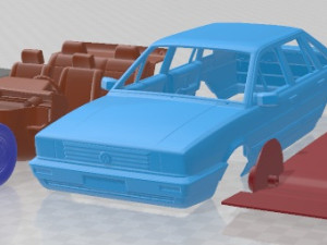Volkswagen Santana 1985 Printable Car Modello di stampa 3D
