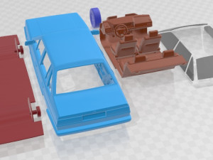 Volkswagen Santana 1985 Printable Car 3D 打印模型