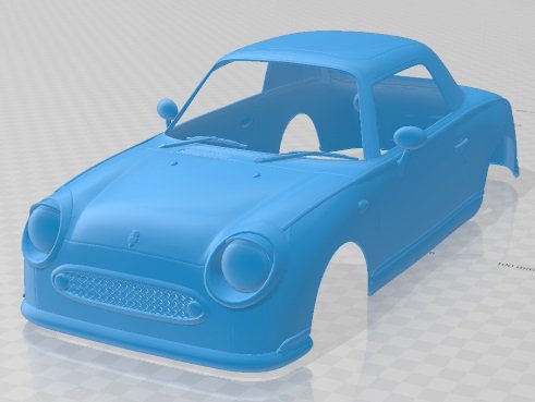 Nissan Figaro 1991 Carrosserie Imprimable Modèles 3D en vedette .c4d .max .obj .3ds .fbx .stl .blend 