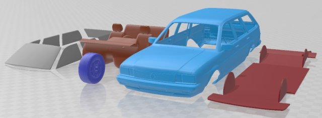 Volkswagen Passat B2 Variant 1981 Printable Car Model do druku 3D .c4d .max .obj .3ds .fbx .stl .blend