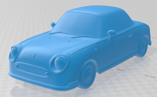 Nissan Figaro 1991 Printable Car Modello di stampa 3D .c4d .max .obj .3ds .fbx .stl .blend 