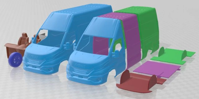 Iveco Daily Van L3H3 2024 Printable 3D Print Model .c4d .max .obj .3ds .fbx .stl .blend 
