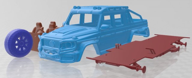 Brabus XLP 800 6x6 Adventure 2023 Printable Car 3D-Druckmodell .c4d .max .obj .3ds .fbx .stl .blend 
