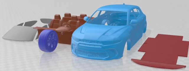 Dodge Hornet GT GLH 2023 Printable Car 3D Принт Модель .c4d .max .obj .3ds .fbx .stl .blend 