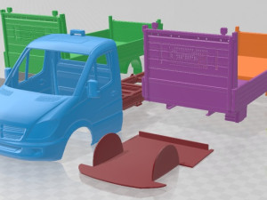Dodge Sprinter Dropside Tail Lift 2009 Printable Van 3D Print Model