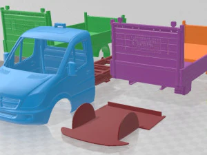 Dodge Sprinter Furgonetka z burtową windą załadowczą 2009 do wydrukowania Model do druku 3D