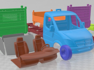 Dodge Sprinter Dropside Tail Lift 2009 Printable Van Modèles 3D en vedette