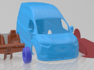 E Transit Custom L1H2 2023 Printable Van 3D-printmodel