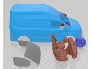 E Transit Custom L1H2 2023 Printable Van 3D-printmodel