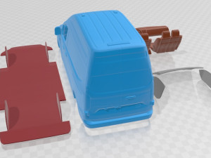 E Transit Custom L1H2 2023 Printable Van 3D-printmodel